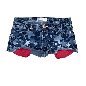 No Boundaries Star Patriotic Cut Off Jean Short Shorts Size 5 Women’s